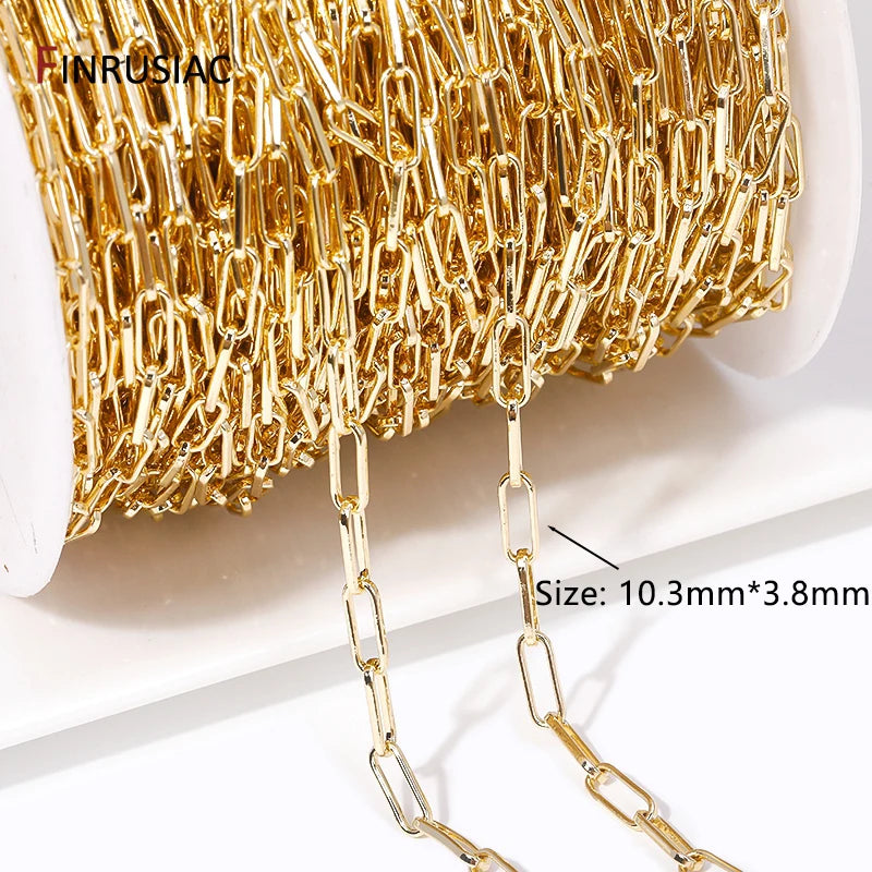 14K Gold-Plated Brass Chain for Jewelry Making