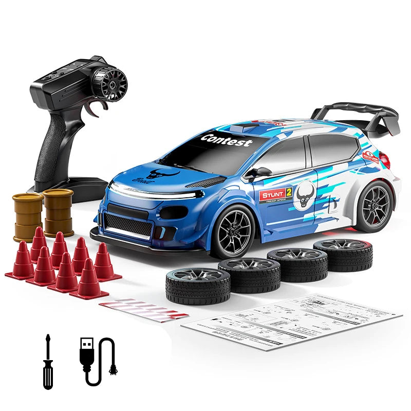 1:24 Remote Control Rally Car,4WD High Speed Remote Control Cars with LED Lights,Drift Car for Boys