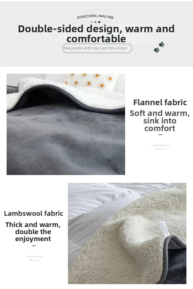 Waterproof Pet Blankets for Beds Soft Sherpa Fleece Dog Cat Blanket Double Side Flannel Warm Sofa Throw Blanket Pet Sleeping Mat Padilla Innovations LLC