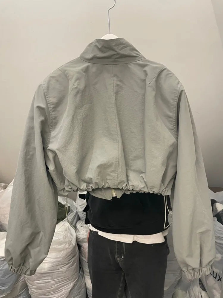 Women Stand Collar Sun Protection Cropped Jackets Solid Color Summer Elegant Streetwear Casual Loose Coats Female Chic Outerwear Padilla Innovations LLC