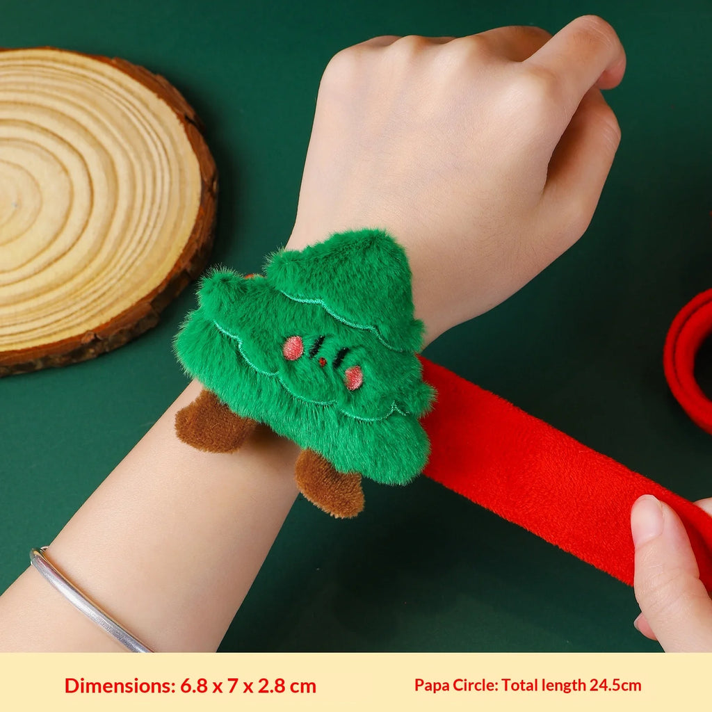 Pulsera de felpa navideña de golpe
