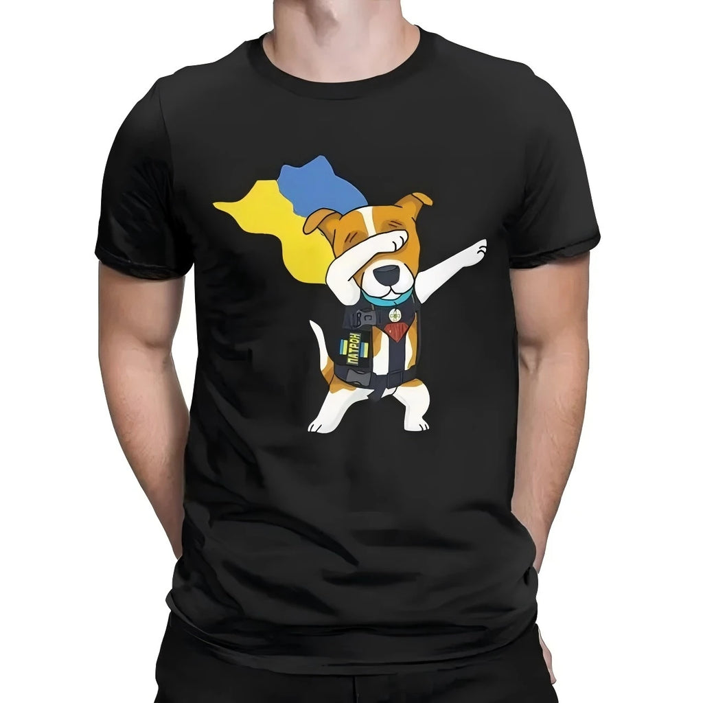 Camiseta gráfica con estampado de perro para hombre