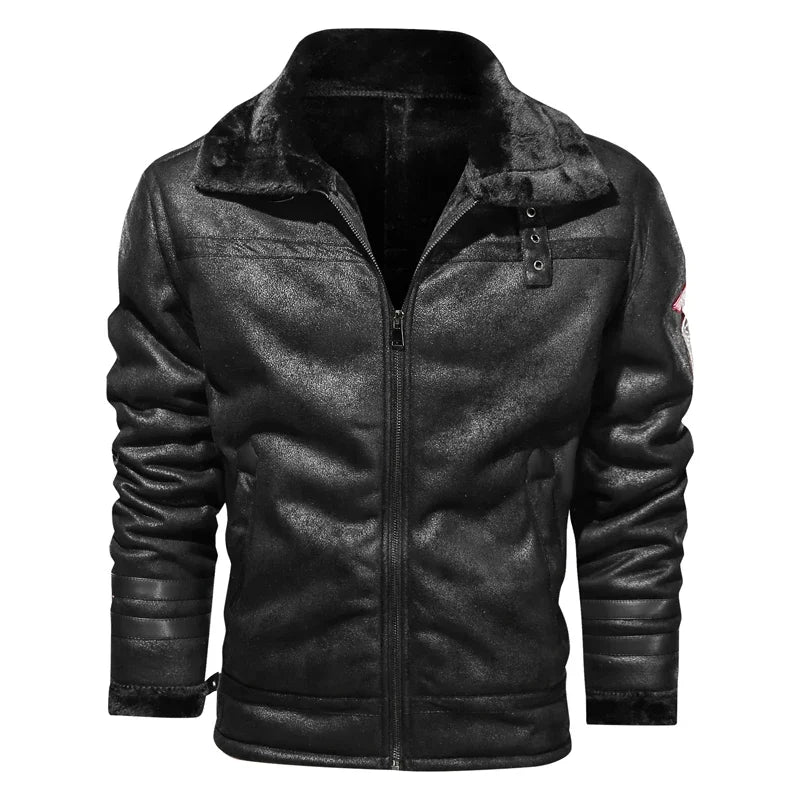 Men’s PU Leather Bomber Jacket