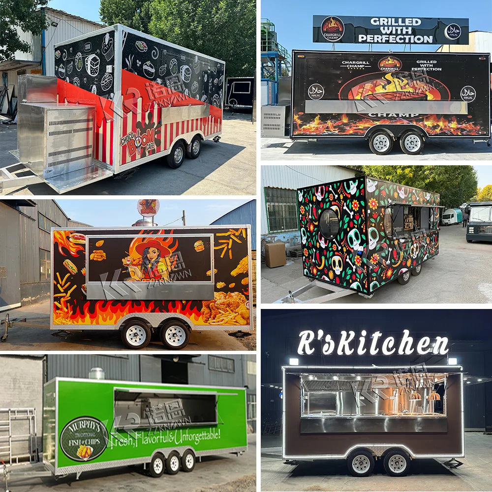 Remolque de comida rápida móvil multifuncional