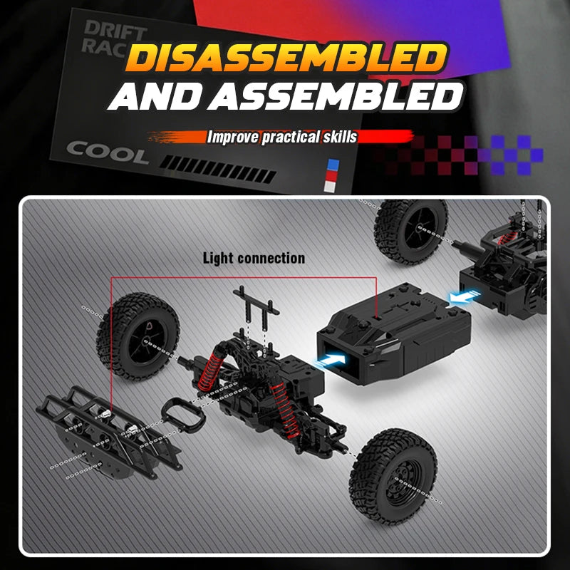 1/12 Rc Car Remote Control Climbing Vehicle with Light High-speed Wireless Model Radio-control Off-road Car Children Boys Gift