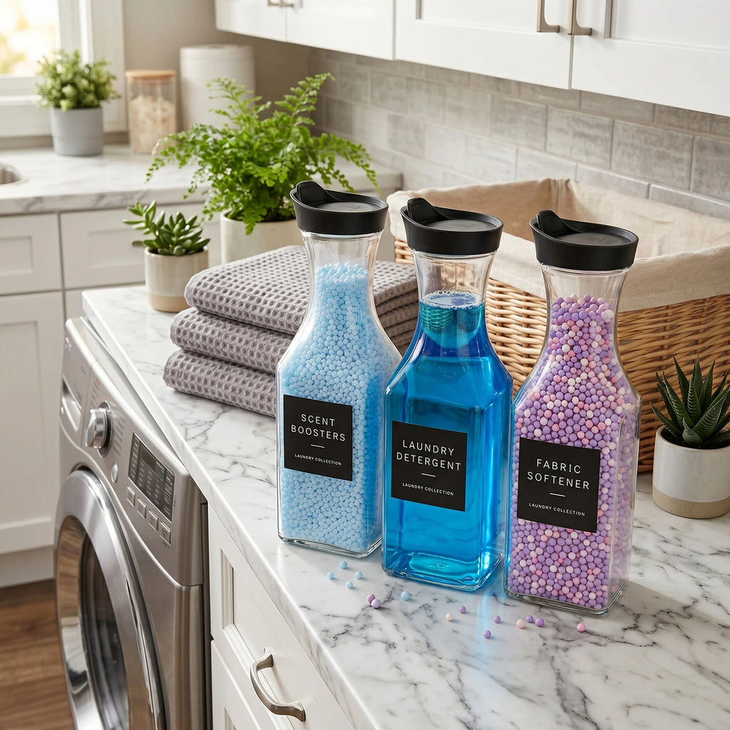 3-Piece Clear Laundry Detergent Dispenser Set