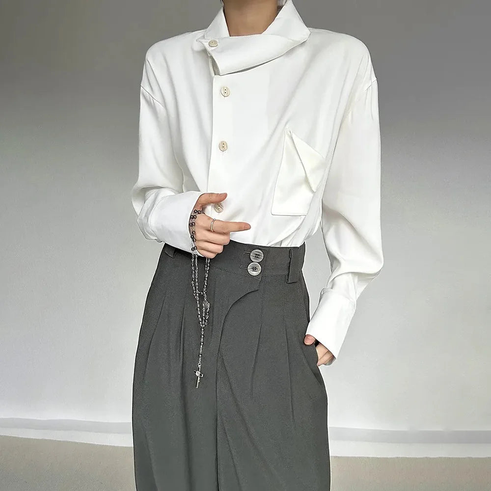 Men’s Retro Loose Long-Sleeve Shirt