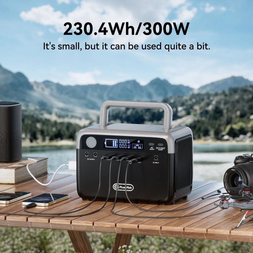 300W LiFePO4 Portable Power Station with MPPT