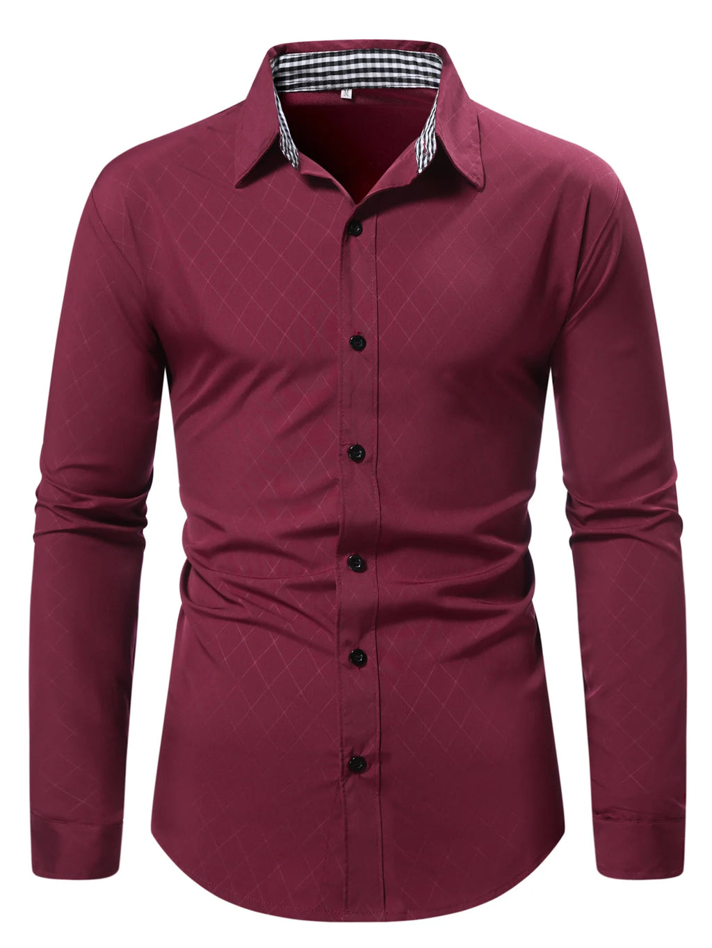 Camisa de manga larga con botones para hombre, estilo casual elegante