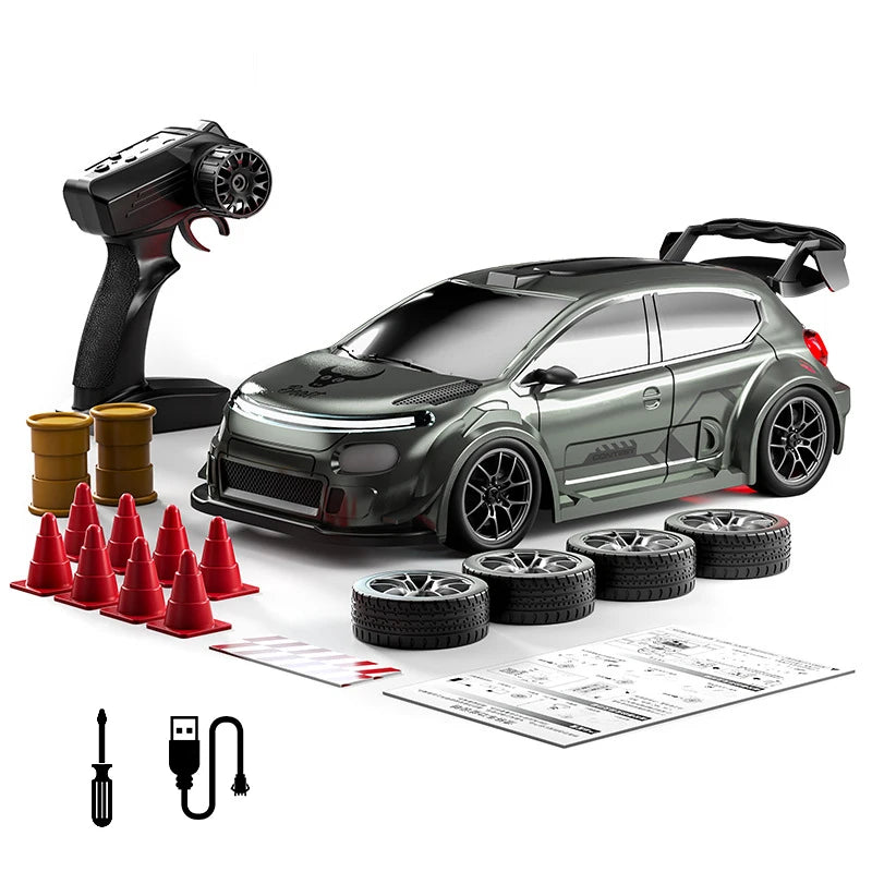 1:24 Remote Control Rally Car,4WD High Speed Remote Control Cars with LED Lights,Drift Car for Boys