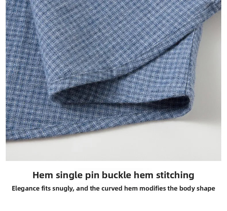 Camisa de algodón a cuadros resistente a las arrugas para hombre