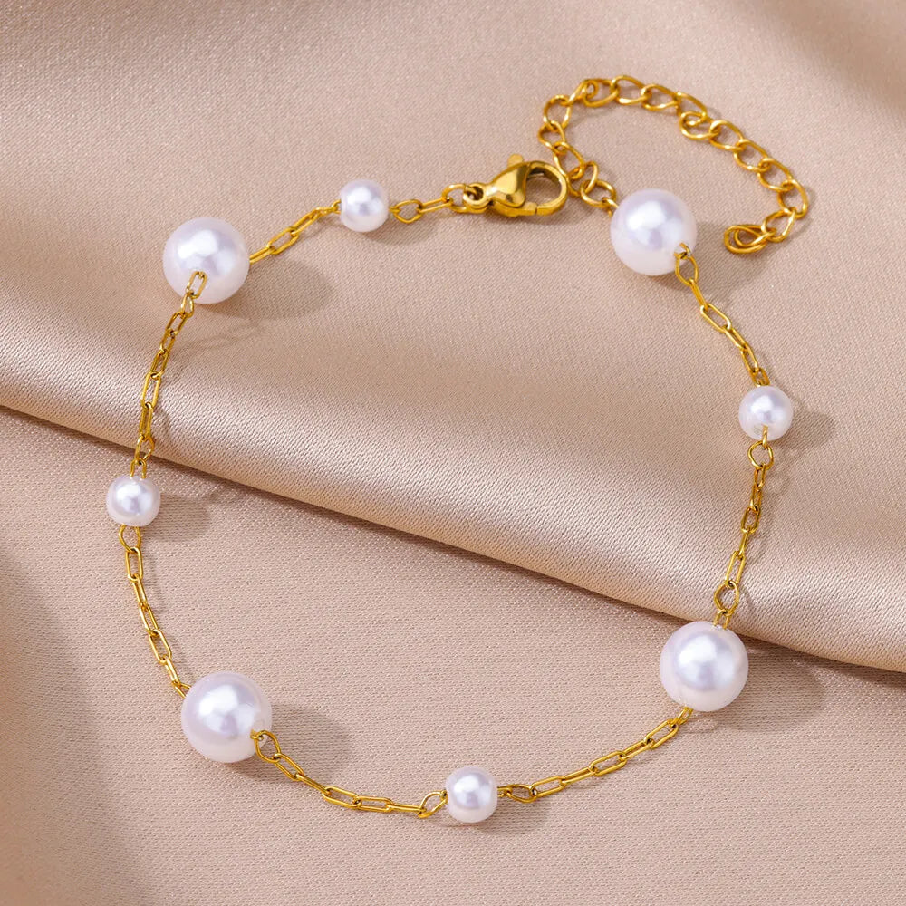 Tobillera de acero inoxidable para mujer