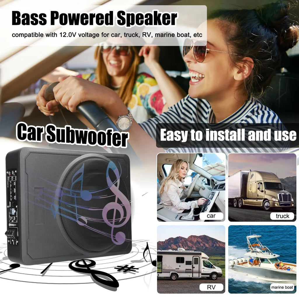 Car Subwoofer 10in 800W Stable Performance Aluminum Alloy Housing Subwoofer for 12V Car Truck Marine Boat