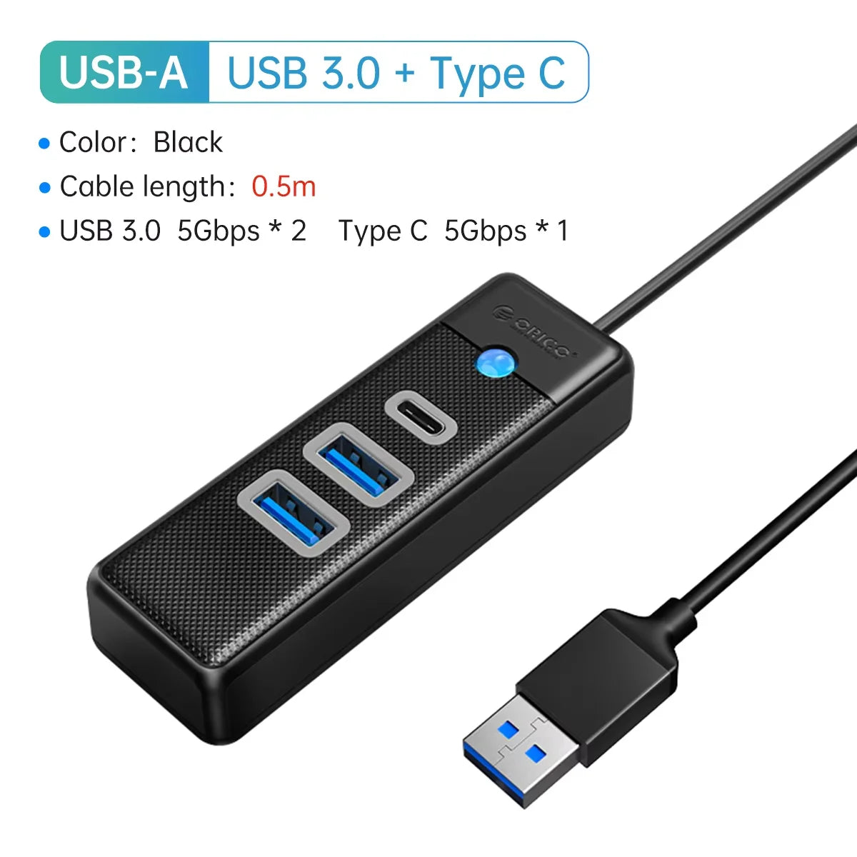ORICO 5Gbps USB 3.0 Hub – USB-A & USB-C Options