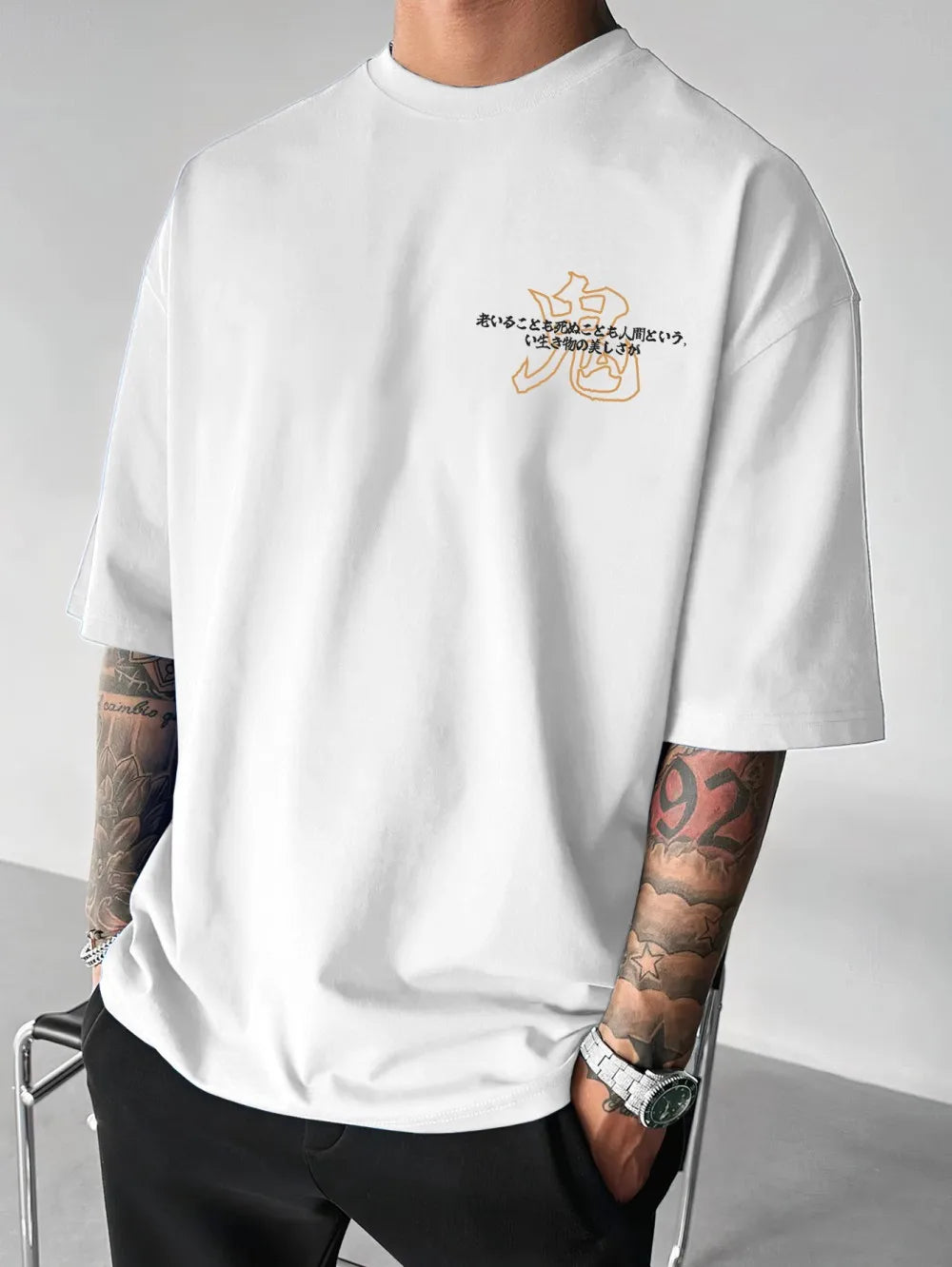 Camiseta de manga larga de alto rendimiento con estampado Ghost para hombre