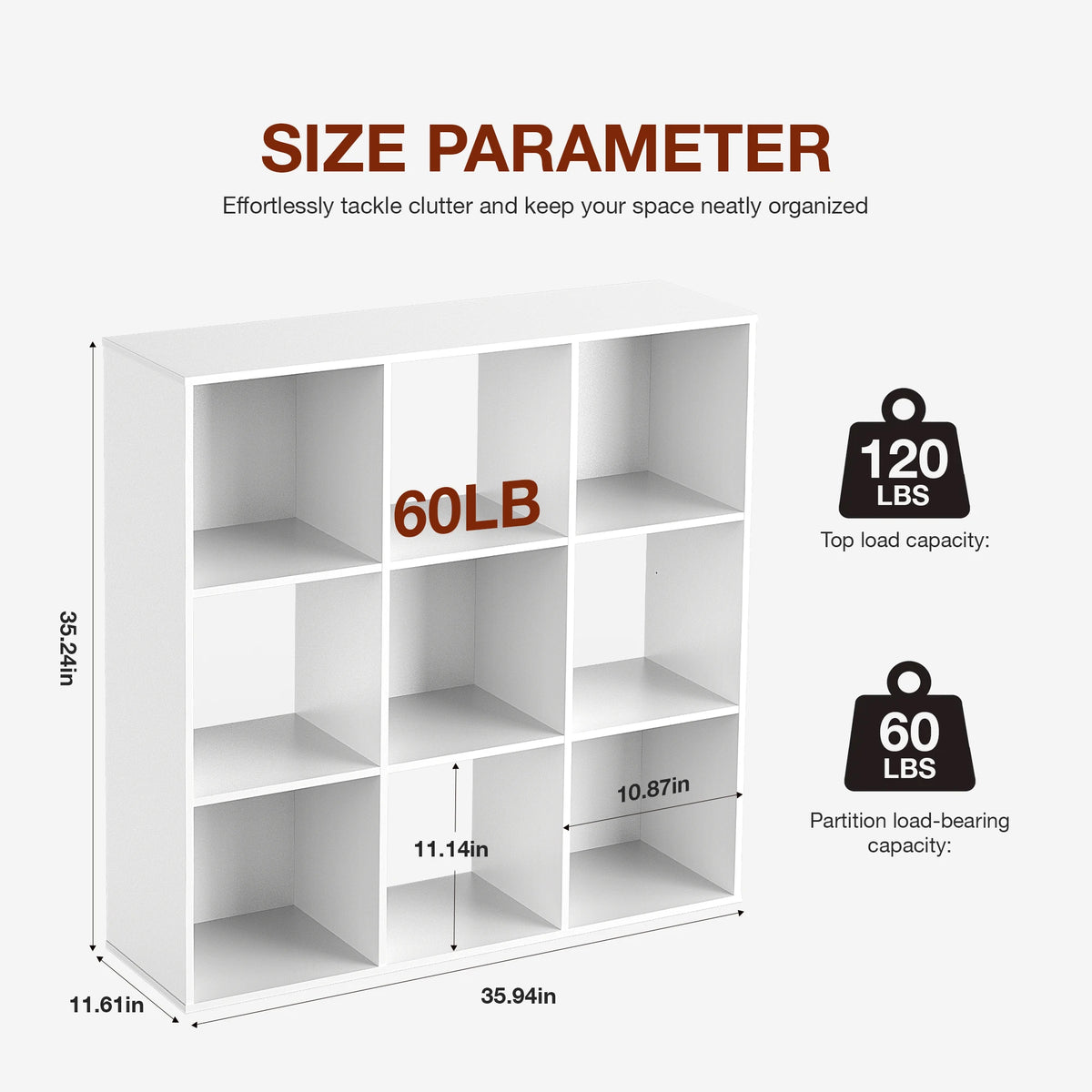 Cube Storage Bookcase - 9-Cube White