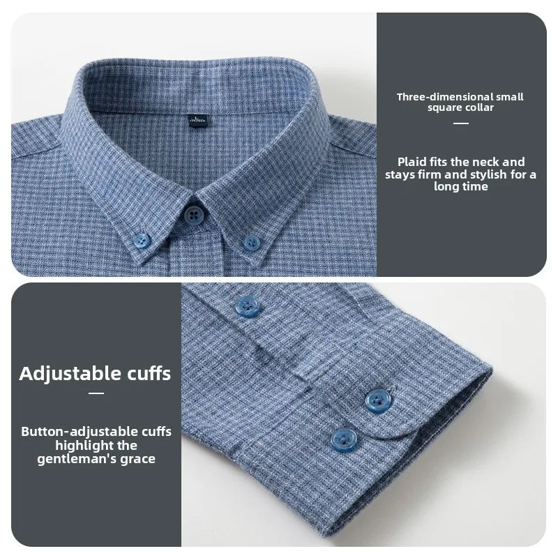 Men’s Wrinkle-Resistant Checkered Cotton Shirt