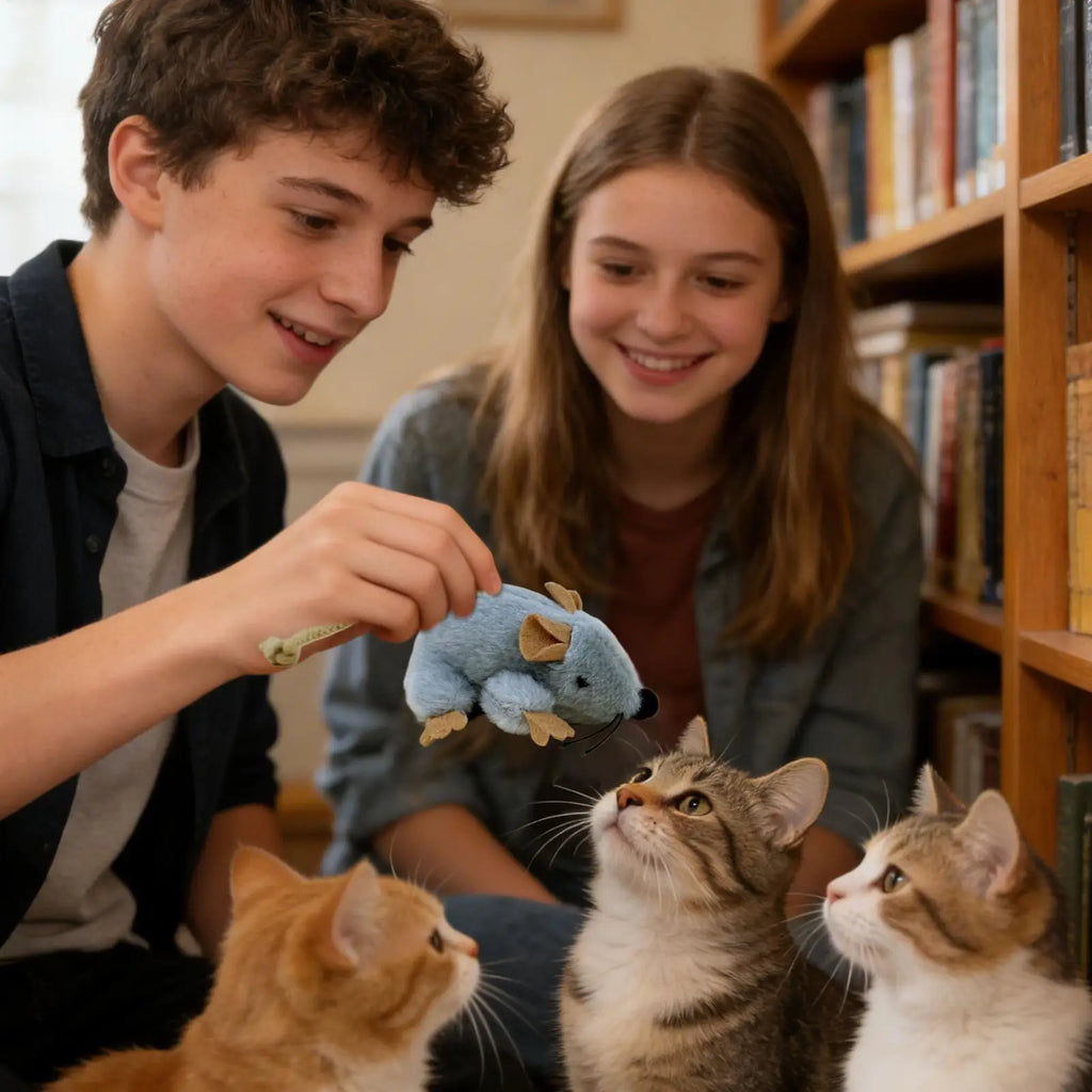 Interactive Plush Mouse Cat Toy with Sound
