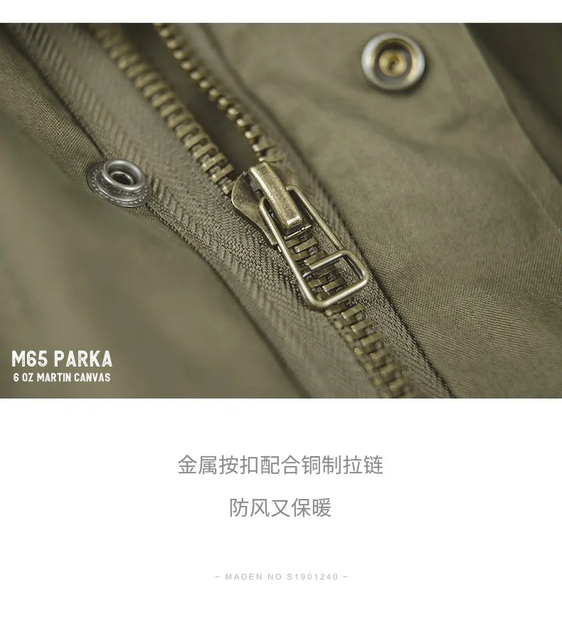 MADEN Men’s Vintage M65 Fishtail Trench Coat