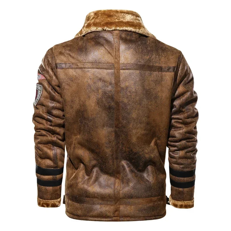Men’s PU Leather Bomber Jacket