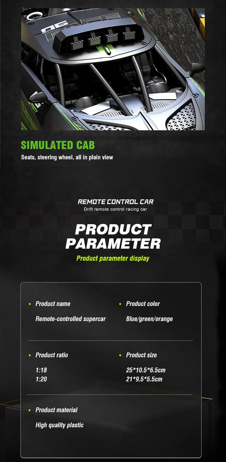 1/18 Rc Car Remote Control Cars High Speed Drift Sport Vehicle Sports Racing Car Toy Model Children Toys for Boys Birthday Gifts
