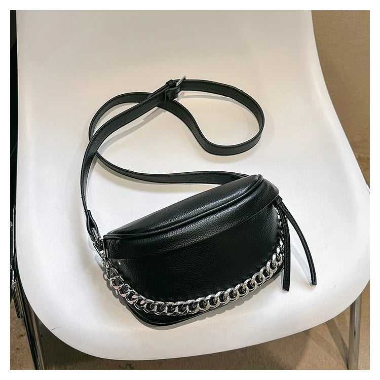 Bolso bandolera de mujer en piel sintética con correa ancha