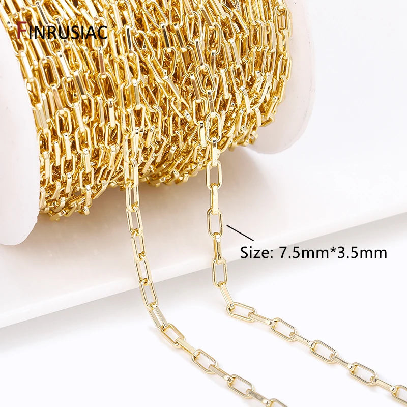 14K Gold-Plated Brass Chain for Jewelry Making