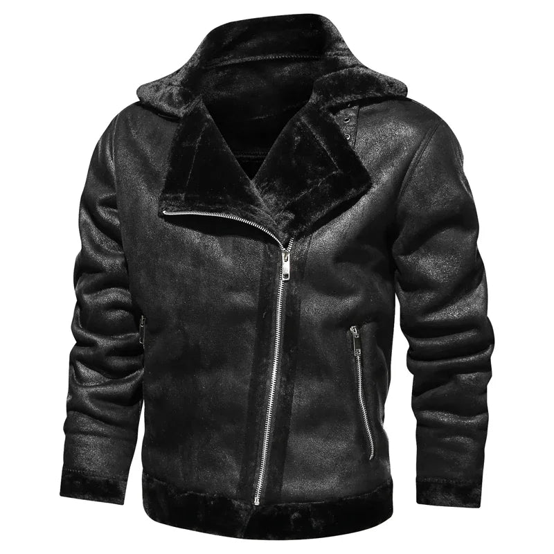 Men’s PU Leather Bomber Jacket