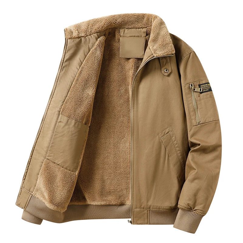 Men’s Vintage Polyester-Lined Zip Jacket