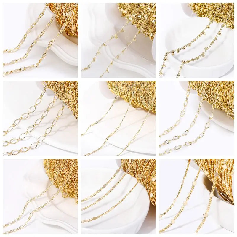 14K Gold-Plated Brass Jewelry-Making Chain