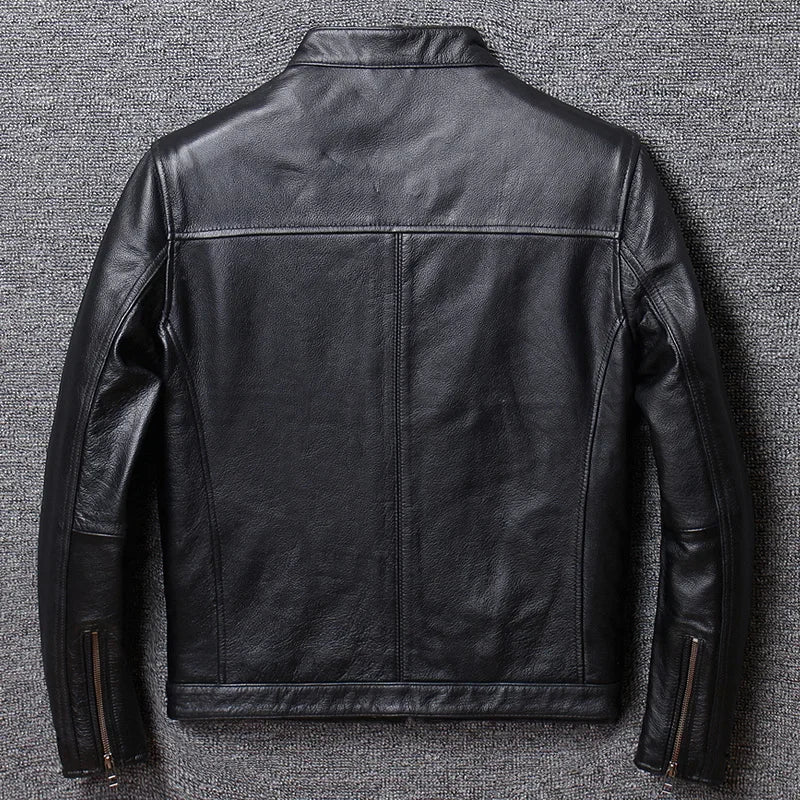 AYUNSUE Men’s Genuine Leather Jacket – Cowhide or Sheepskin