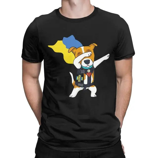 Camiseta gráfica con estampado de perro para hombre