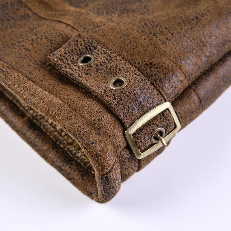 Men’s PU Leather Bomber Jacket