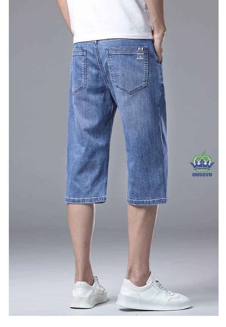 Men’s Baggy Denim Cargo Shorts – 3/4 Length