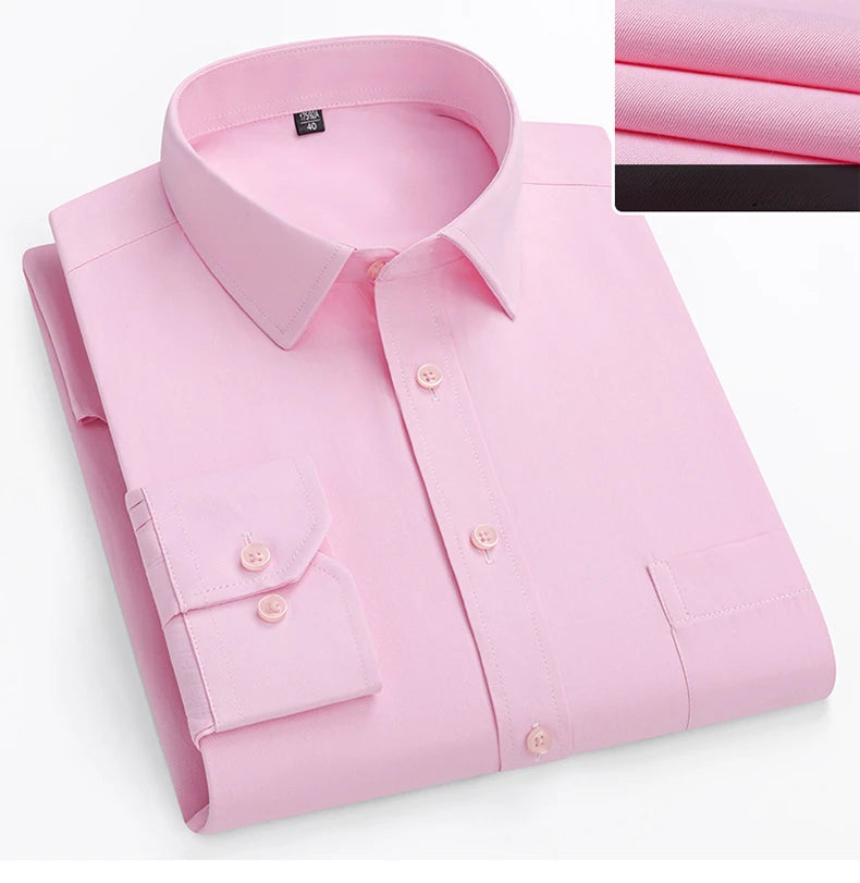 Camisa de vestir entallada de manga larga para hombre