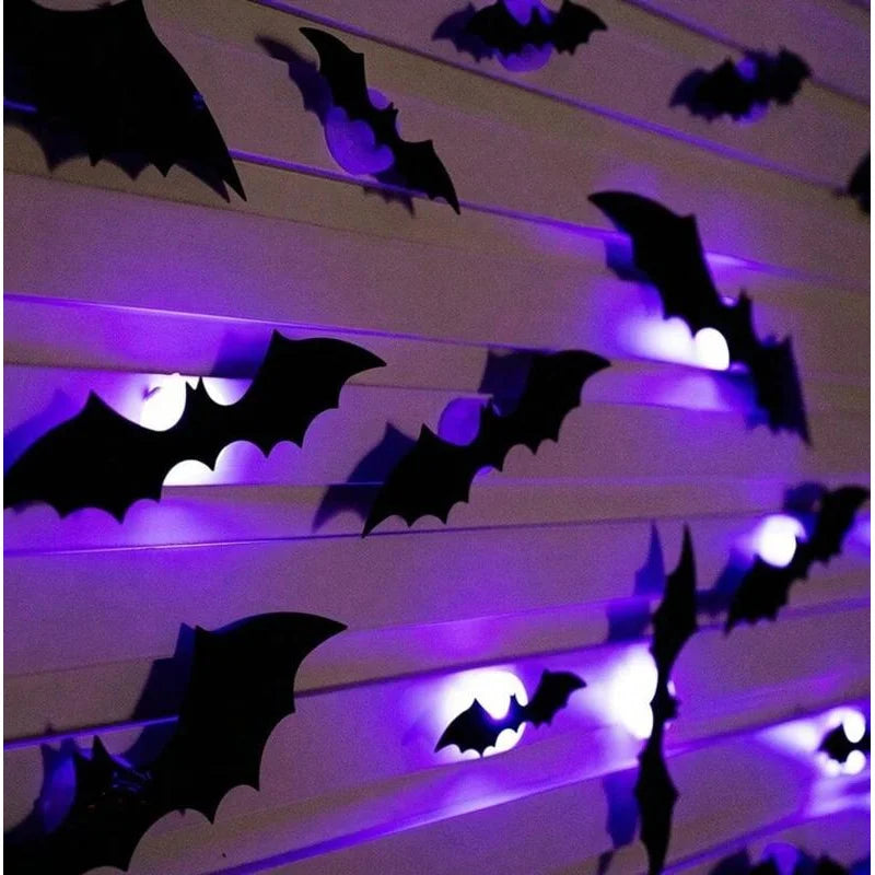Halloween 3D Bat LED Night Light Wall Decor