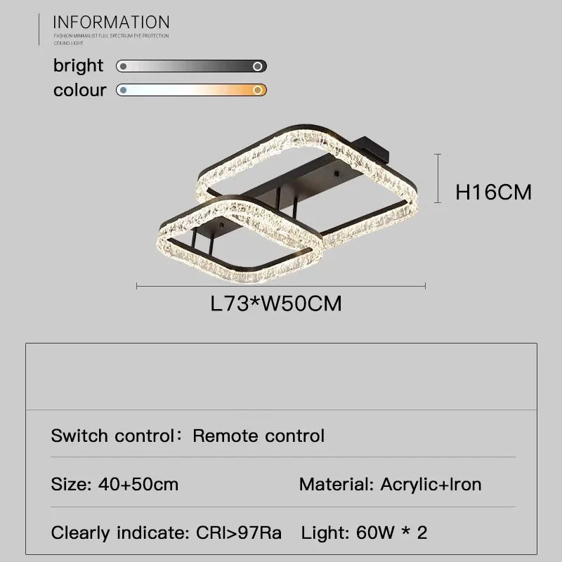 Ice-Pattern LED Ceiling Light