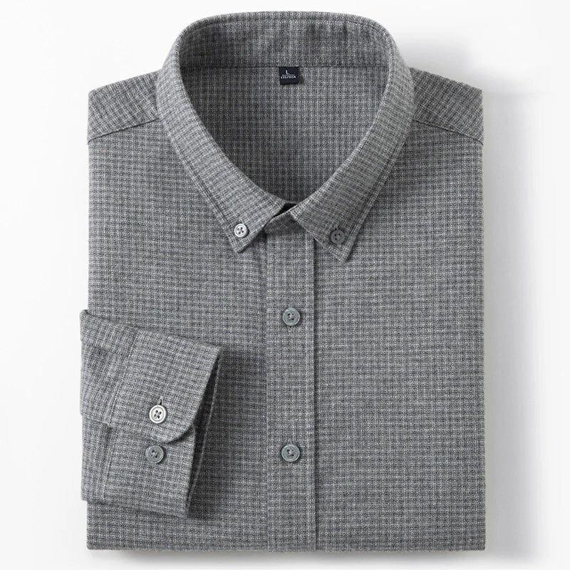 Men’s Wrinkle-Resistant Checkered Cotton Shirt