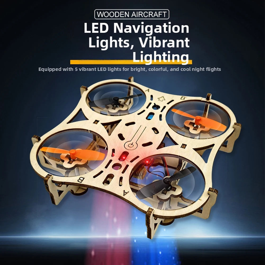 DIY Wooden Drones Kit with Stable Hovering Capability No Throttle Adjustment Needed Ideal for First Time Flyers
