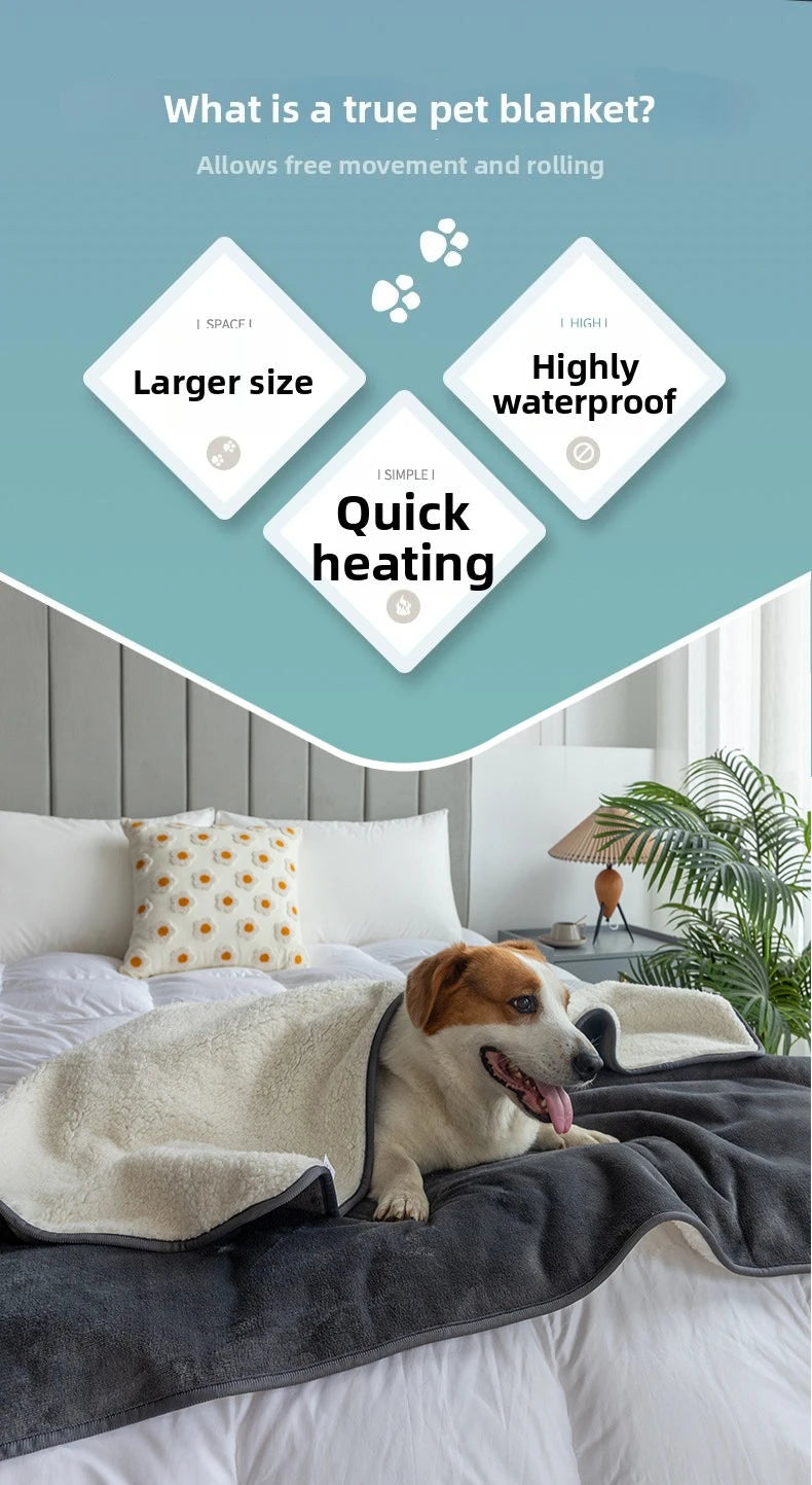 Waterproof Pet Blankets for Beds Soft Sherpa Fleece Dog Cat Blanket Double Side Flannel Warm Sofa Throw Blanket Pet Sleeping Mat Padilla Innovations LLC