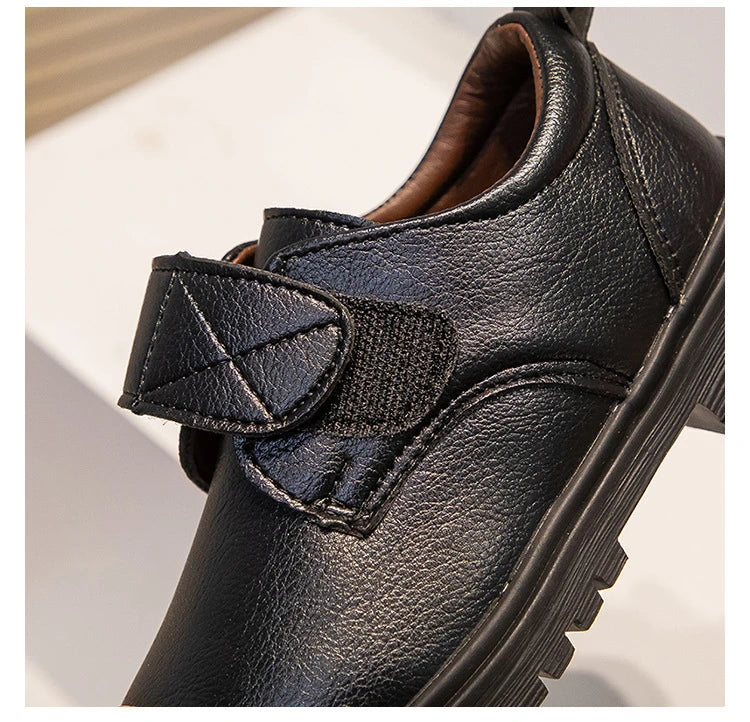 Zapatos de vestir escolares de piel negros para niño
