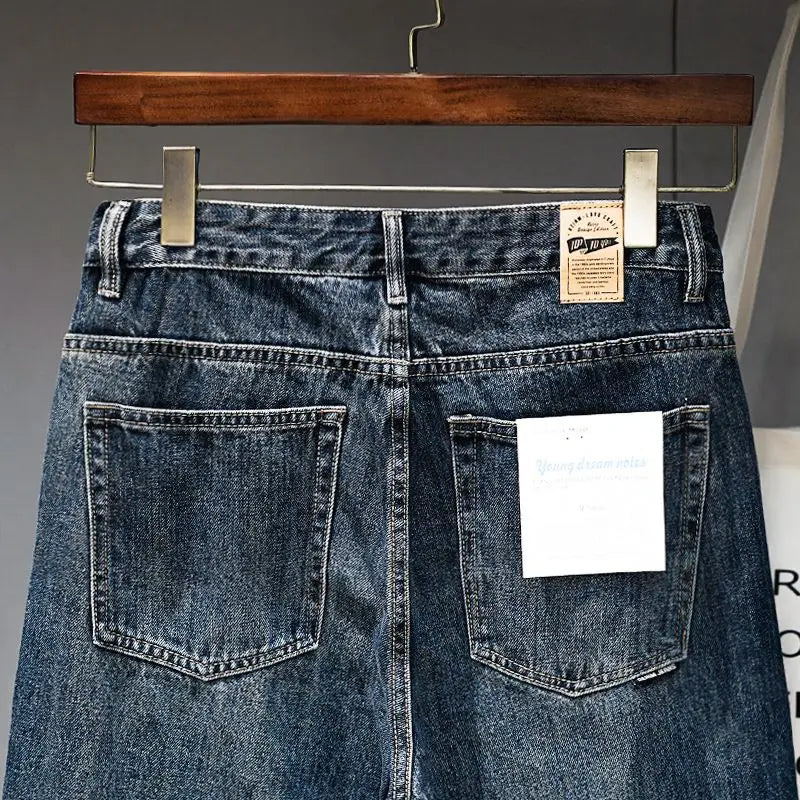 Men’s Japanese-Style Denim Cargo Pants