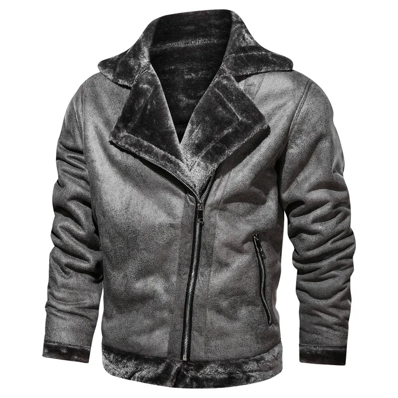Men’s PU Leather Bomber Jacket