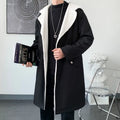 Men’s Hooded Long Trench Coat – Wool-Lined
