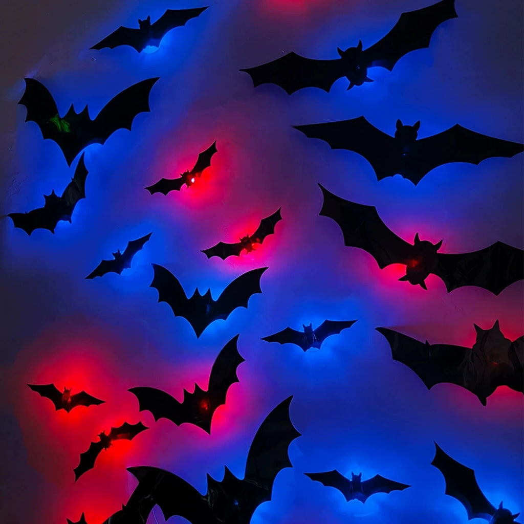 Halloween 3D Bat LED Night Light Wall Decor