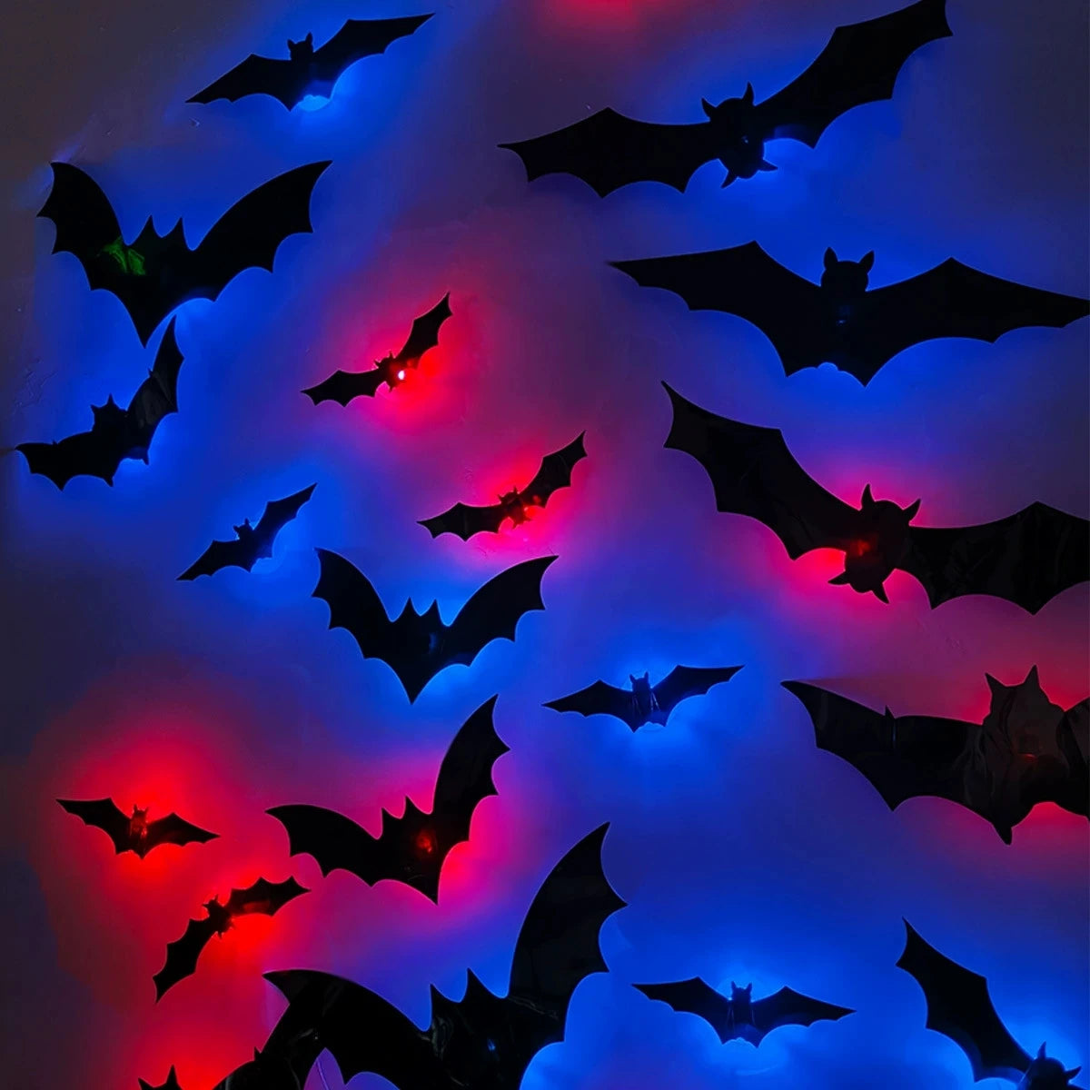 Halloween 3D Bat LED Night Light Wall Decor