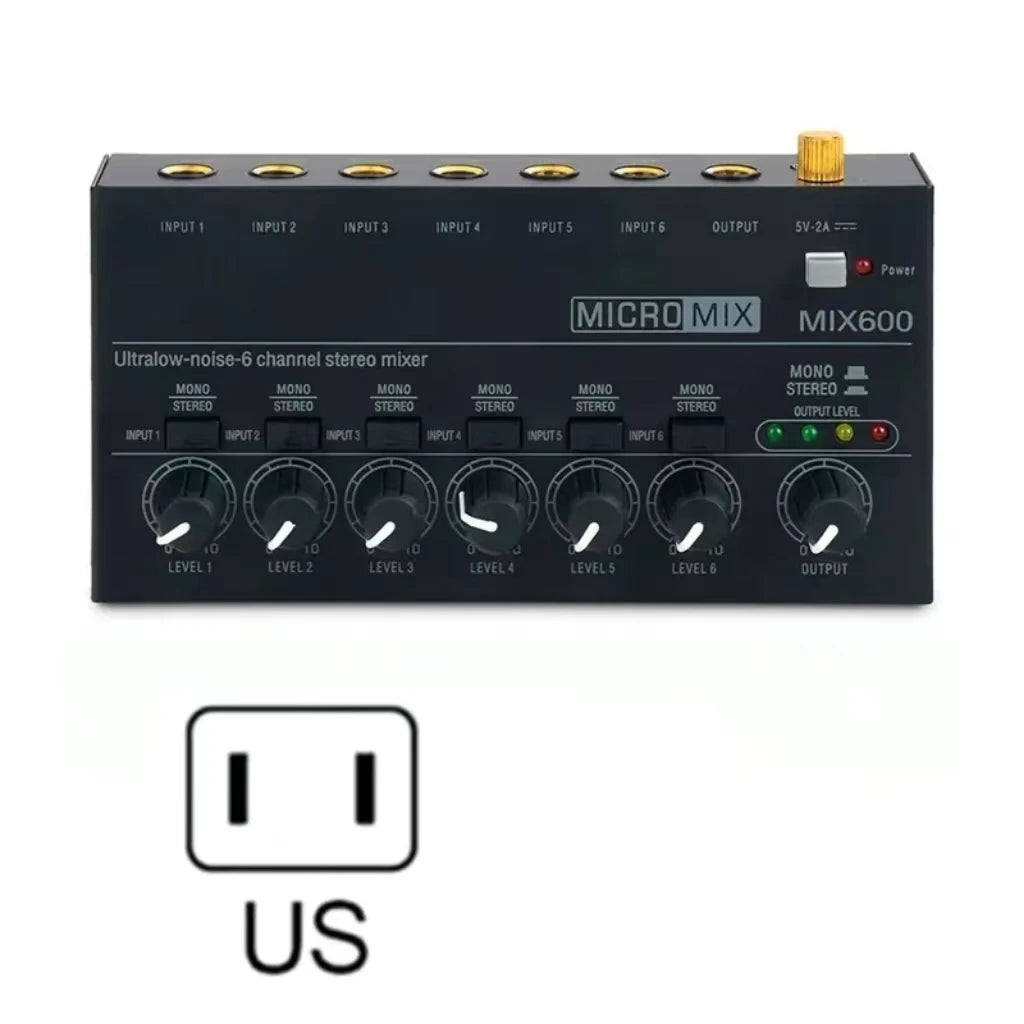 Compact Multi-Input Audio Mixer with Monitor Routing
