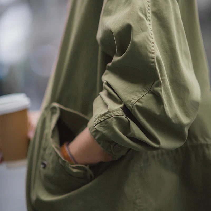 MADEN Men’s Vintage M65 Fishtail Trench Coat