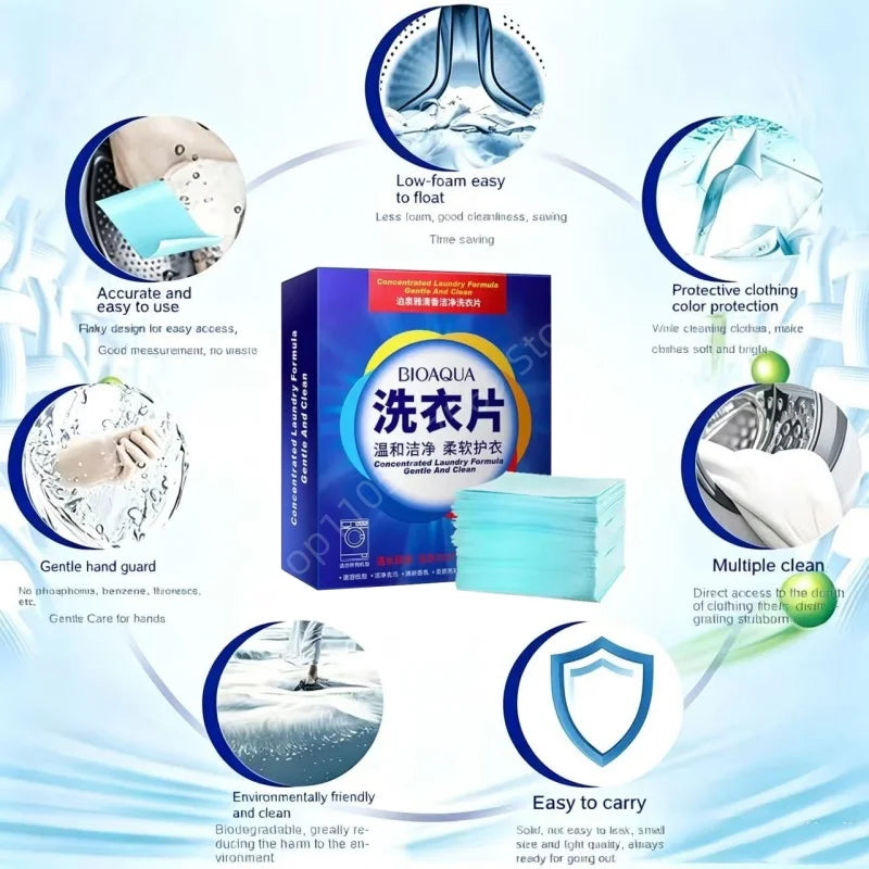 40Pcs  Laundry Tablets Concentrated Washing Powder Laundry Soap Washing Machine Clothing Strong Cleaning Sheets Detergent
