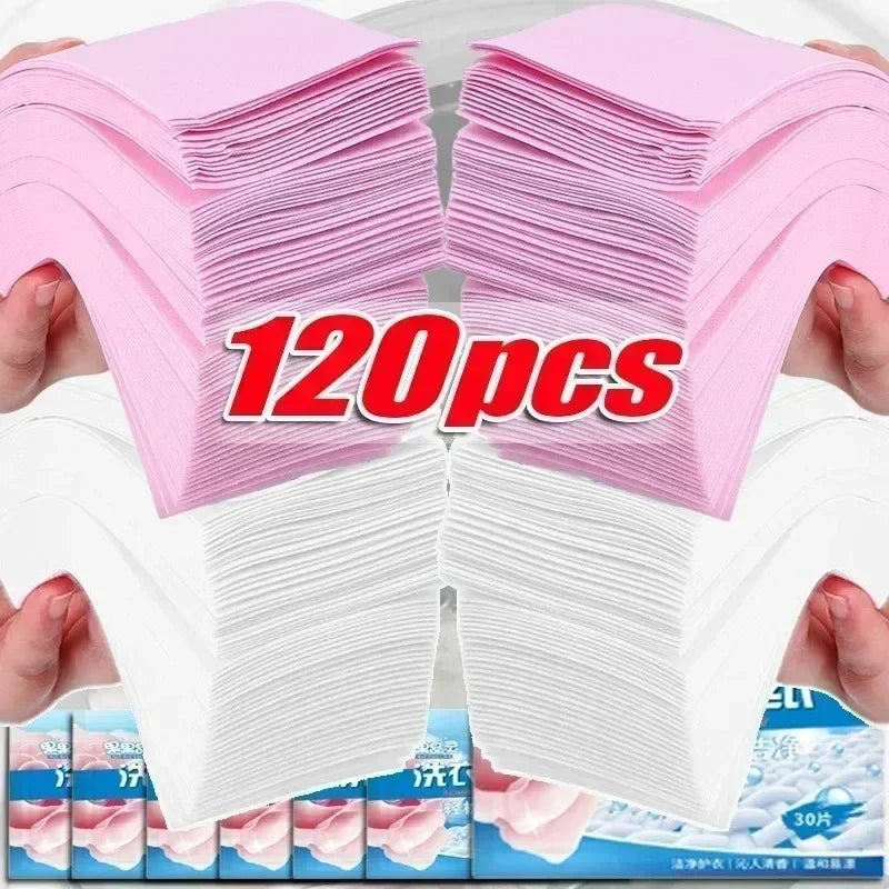 30/60/120pcs Soluble Laundry Tablets Powerful Stain Remover Laundry Soap Powder Washing Machine Cleaning Tablets Detergent